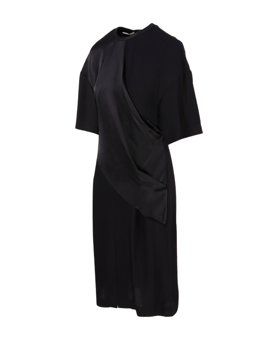 Stella Mccartney Panelled Draped T-shirt Dress In Black
