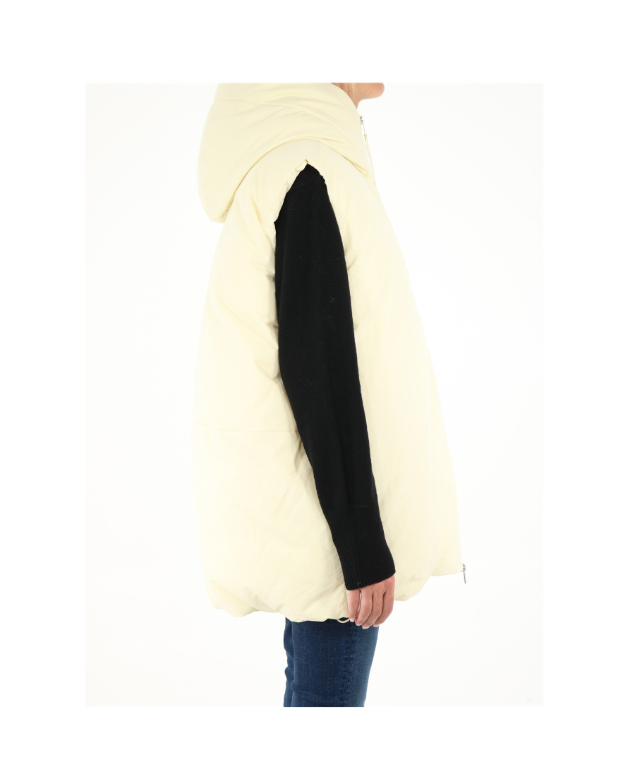 Jil Sander Hooded Gilet Vest Light Beige In White