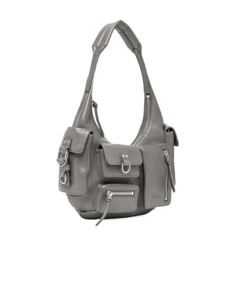 Blumarine Leather Bag With Zip In Gray