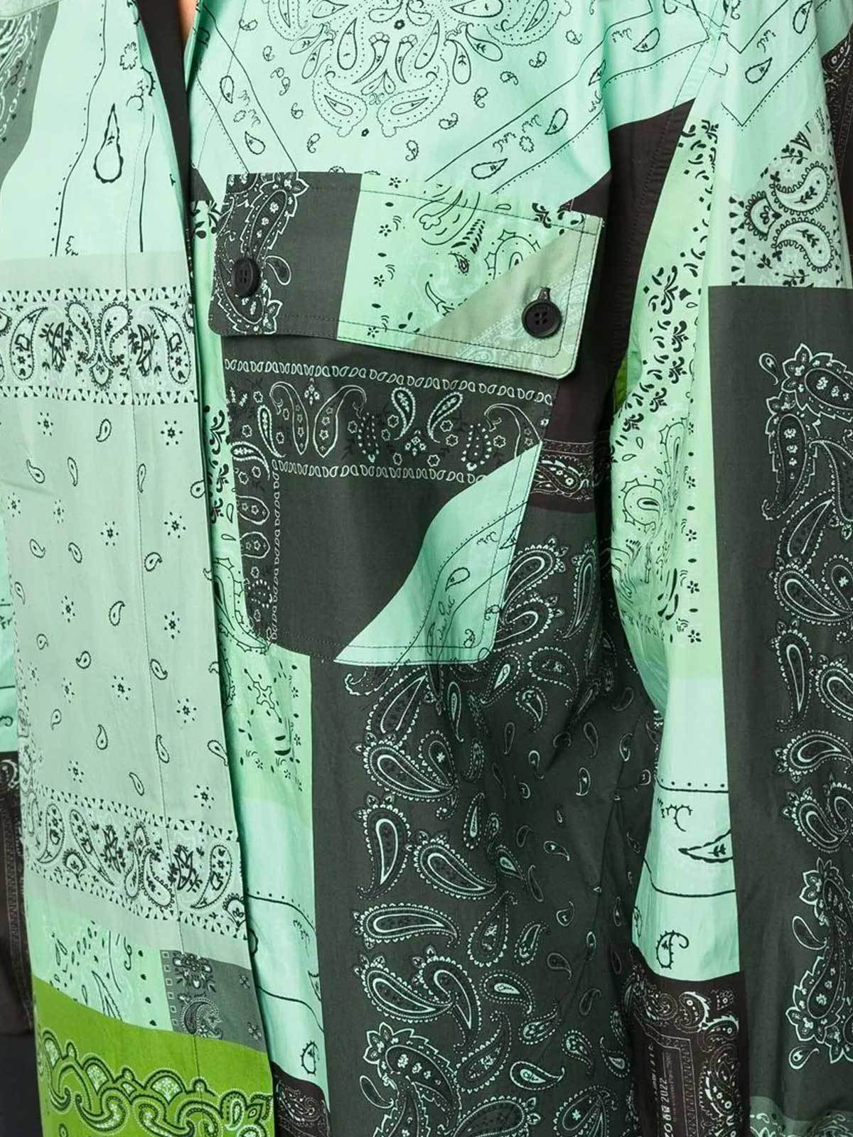 Kenzo Paisley-print Shirt Dress In Green