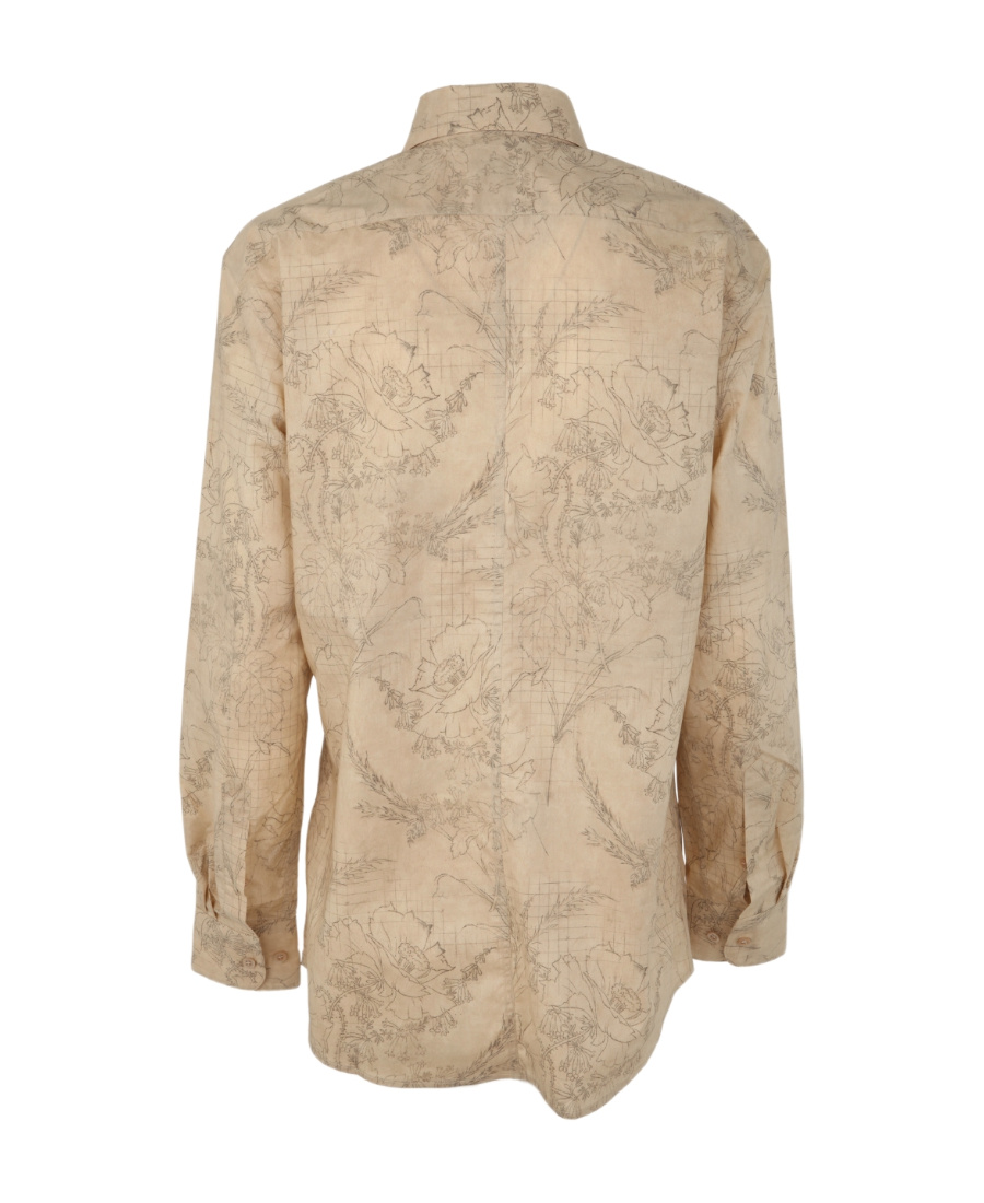 Dries Van Noten Single-breasted Long-sleeved Shirt In Nude