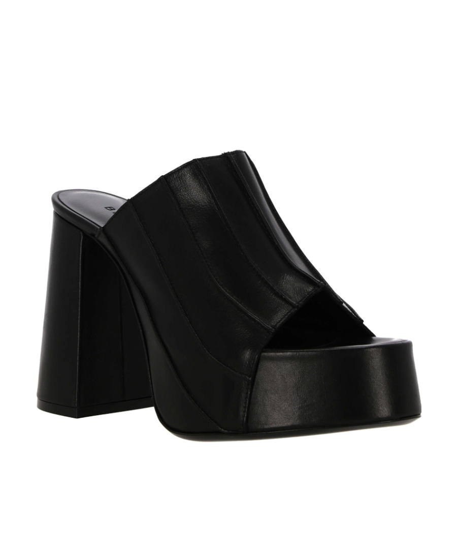 Shop By Far Brad Water Table High-heeled Muller Sandals In Black