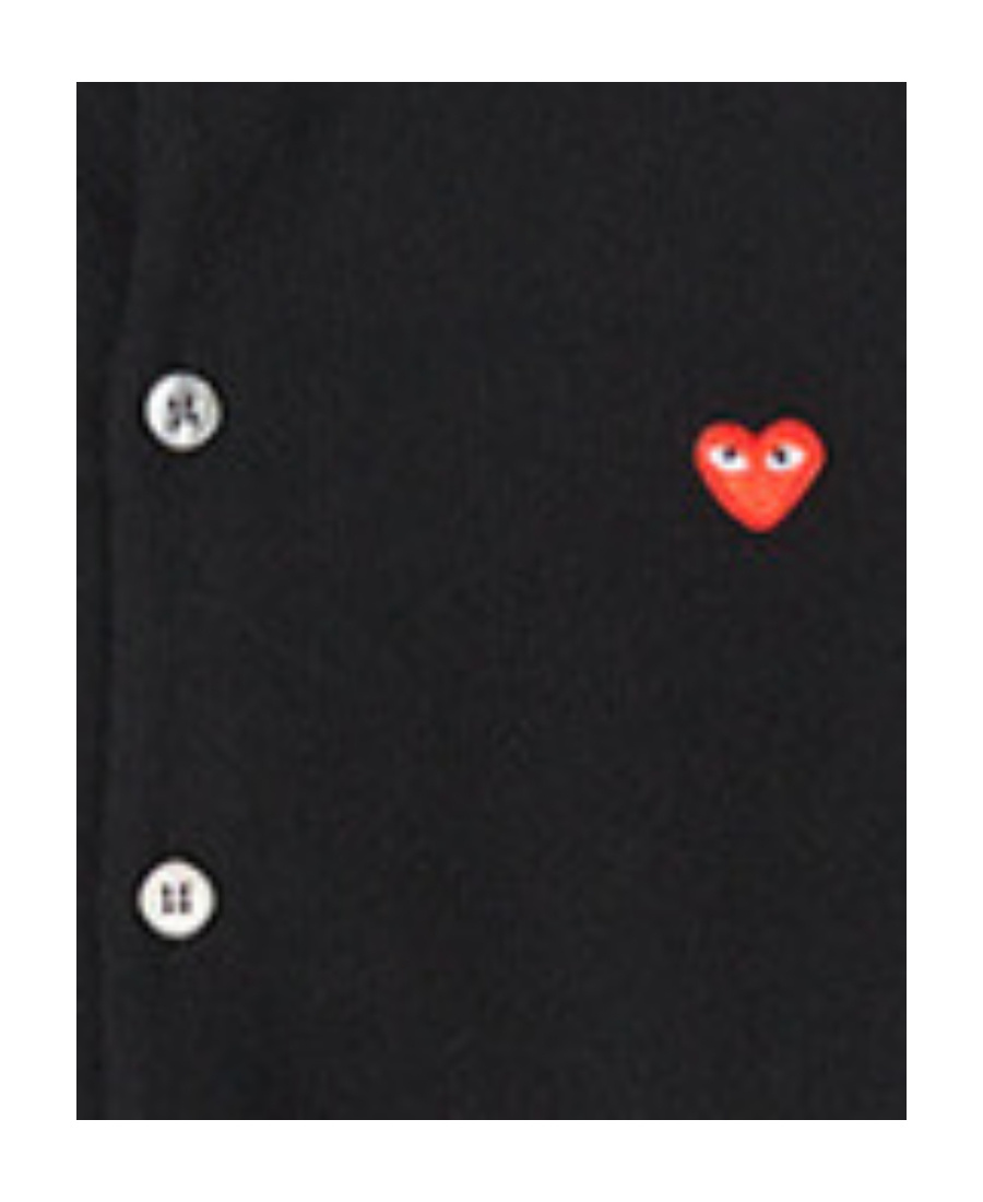 Comme Des Garçons Play Logo-patch Buttoned-up Cardigan In Black
