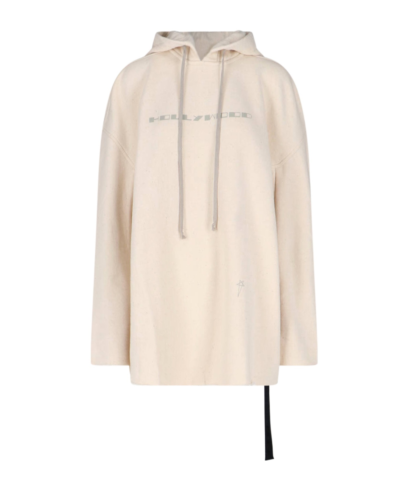 Rick Owens Drkshdw Graphic Print Hooded Sweatshirt In Nude