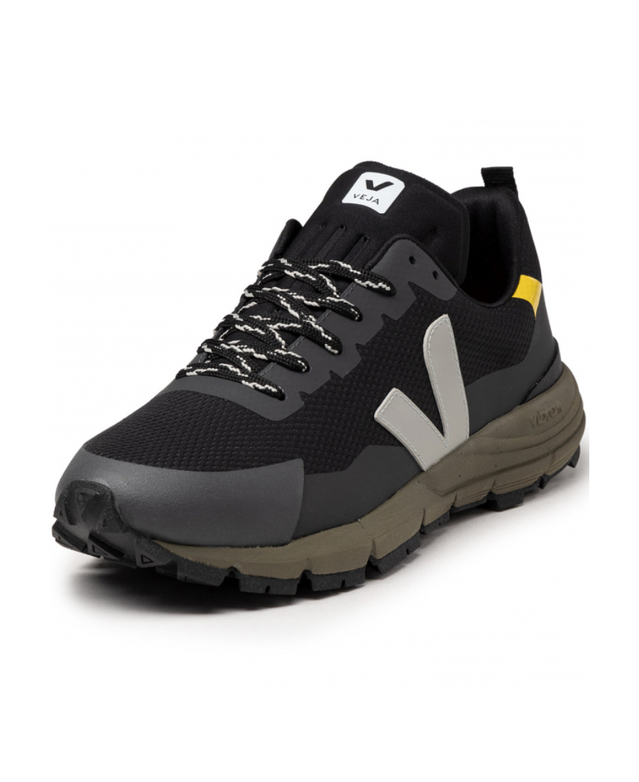 Veja Black Grey Logo Sneakers In Black