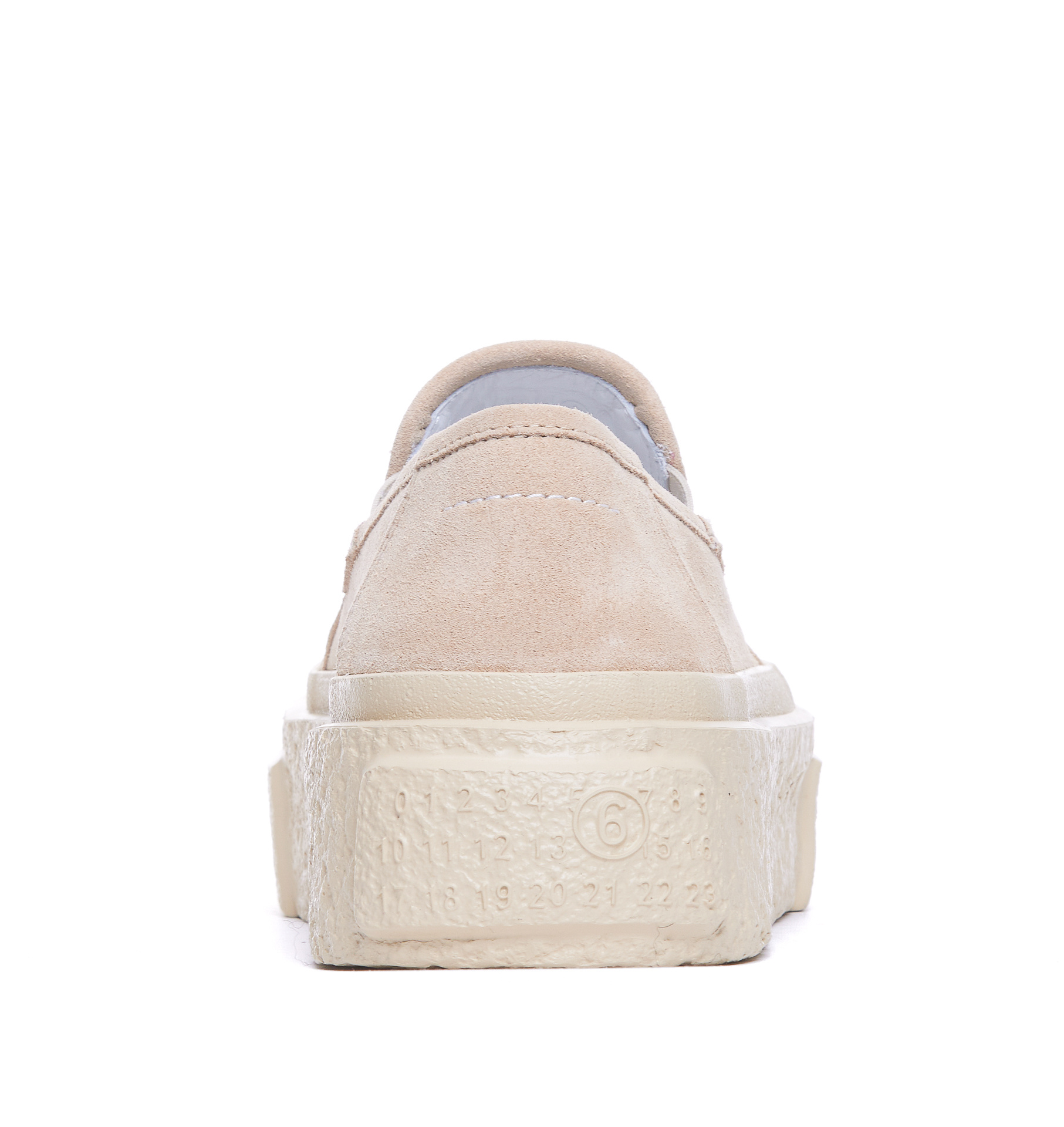Mm6 Maison Margiela Numbers Motif Sneakers In Nude