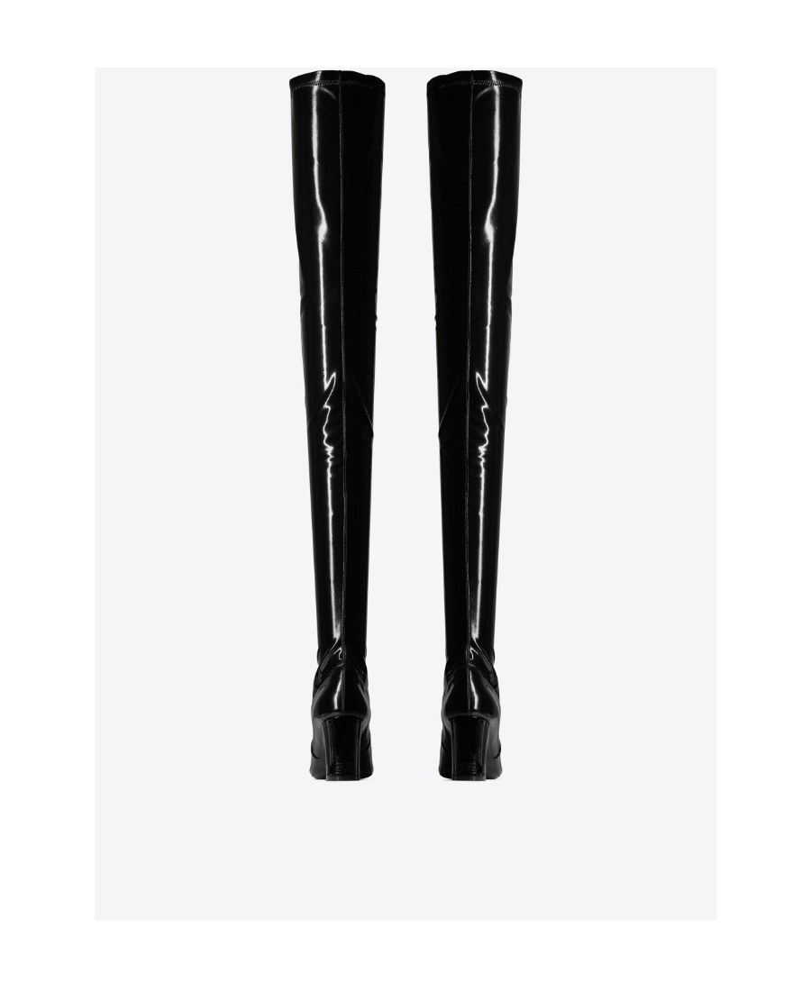 Saint Laurent Joelle 70mm Patent-finish Boots In Black