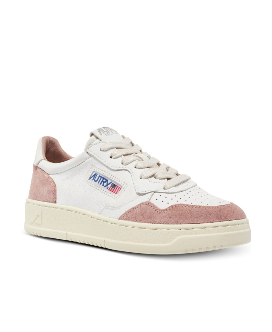 Autry Medalist Leather Sneakers In Nude