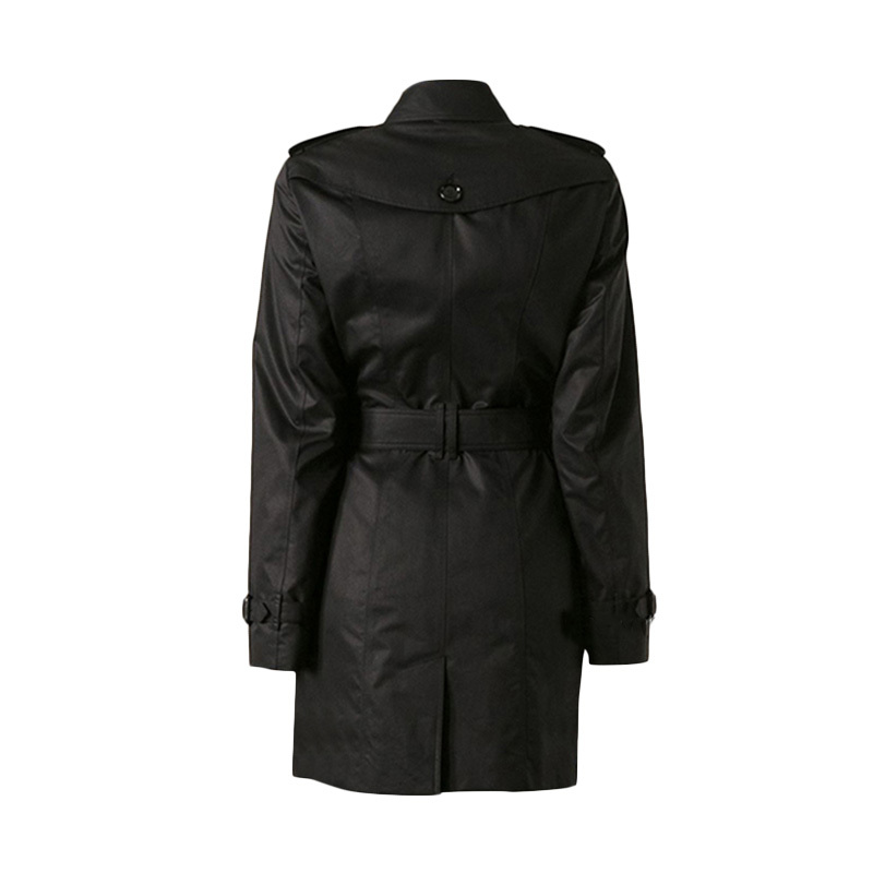 Burberry Button Coat In Black