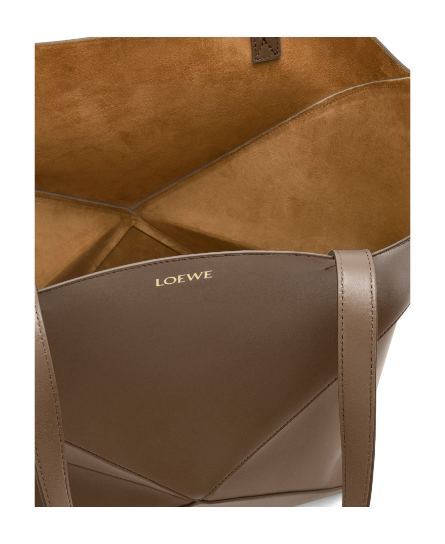 Loewe Puzzle Fold Large Tote Bag In Brown