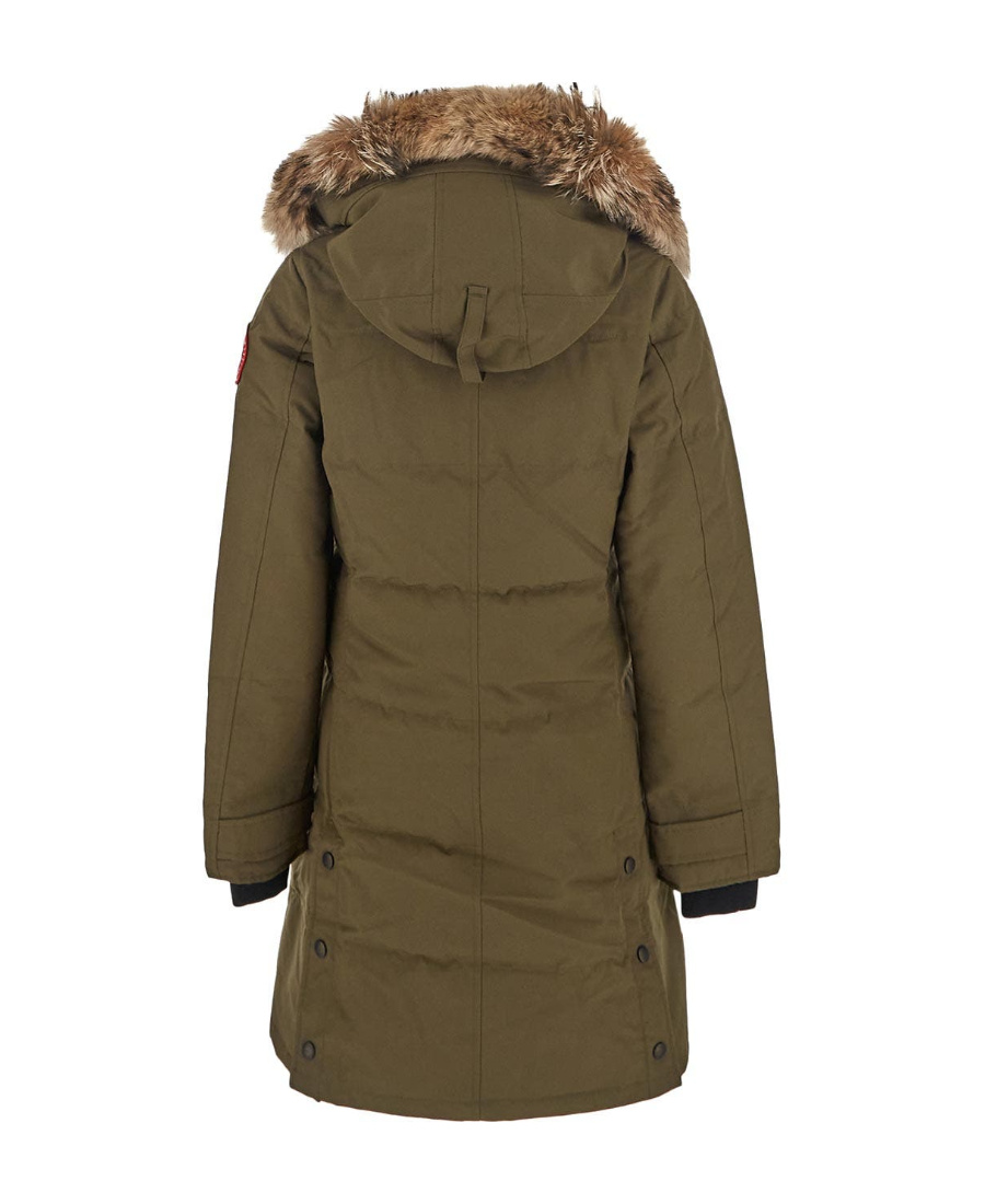 Canada Goose Logo Down Parka Coat In Green