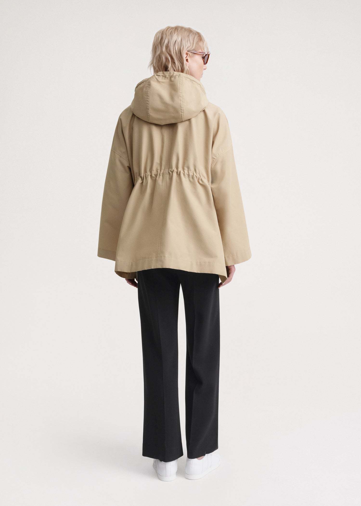 Totême Drawstring-waist Hooded Jacket In Nude