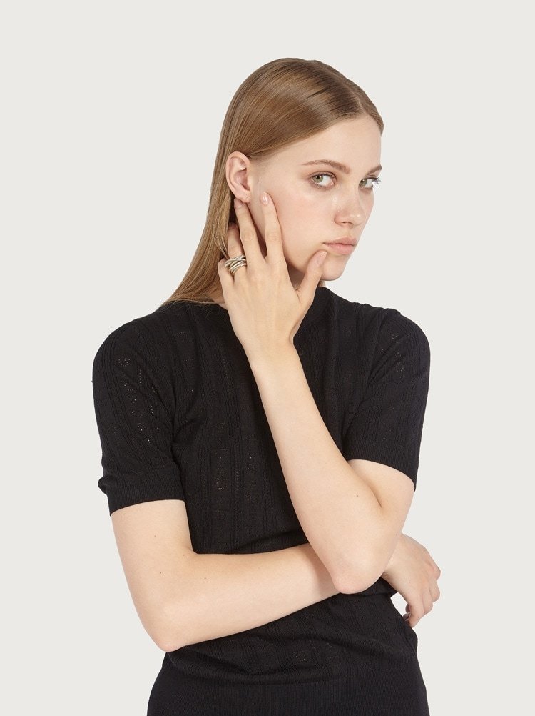 Ferragamo All-over Crystal-embellished Ring