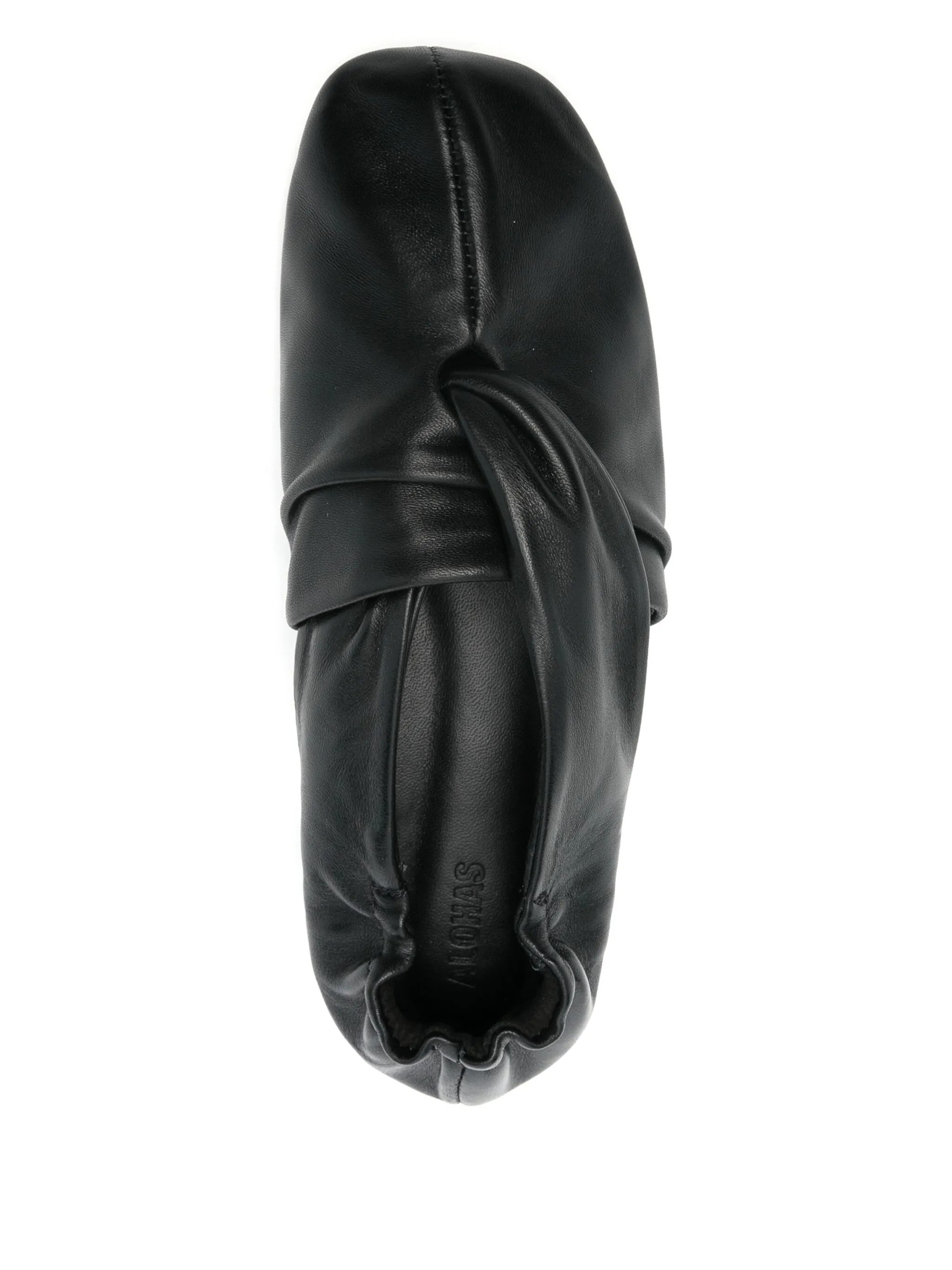 Alohas Alaula Black Leather Ballet Flats Shoes
