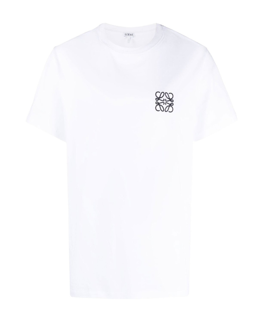 Loewe Slim-fit Logo-embroidered Cotton-jersey T-shirt In White