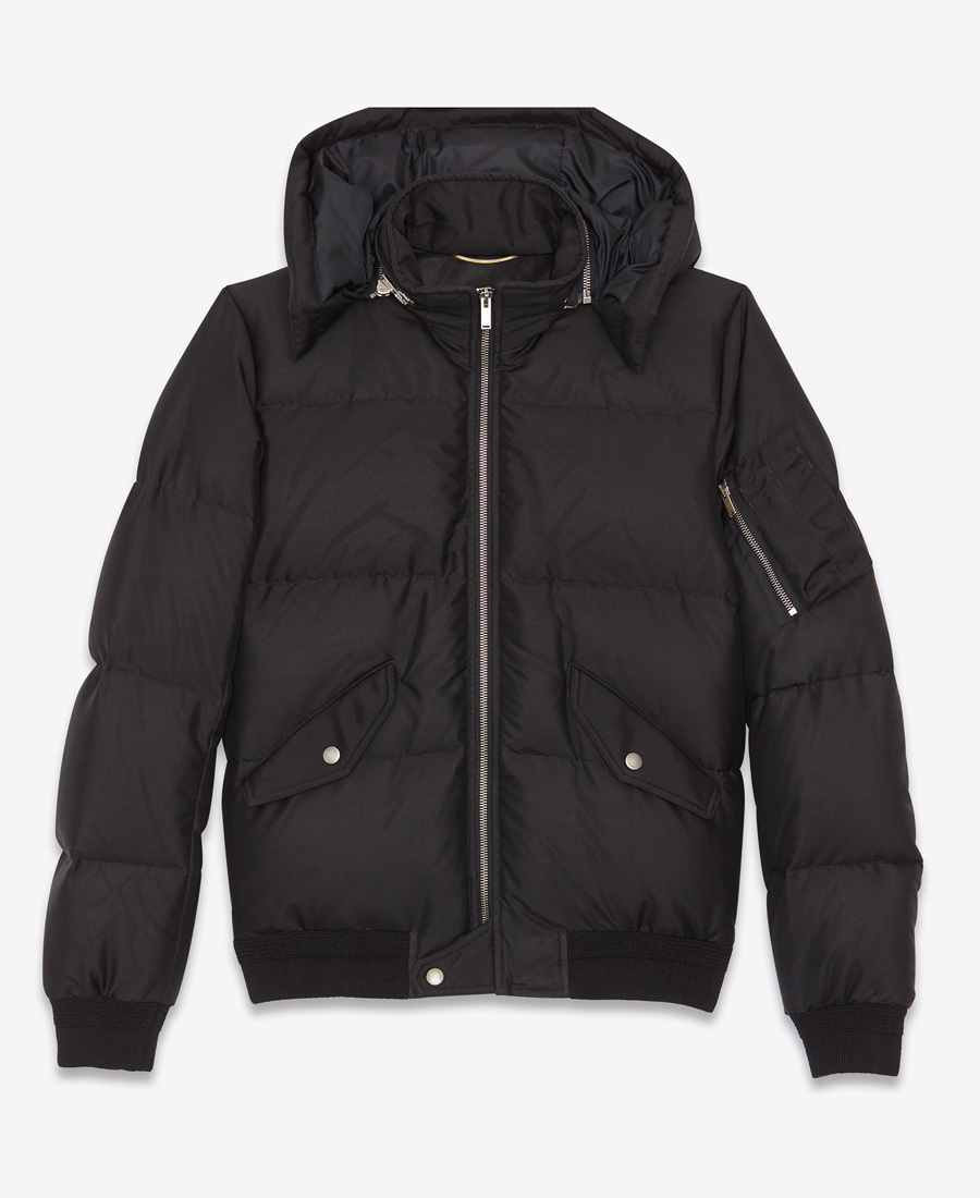 Saint Laurent Zipped Padded Jacket In Black