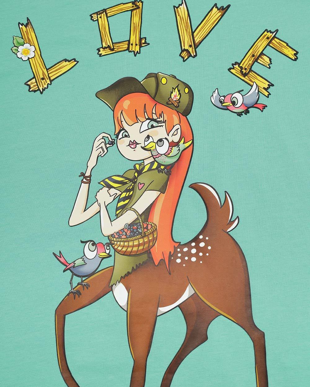 Moschino Print T-shirt In Green