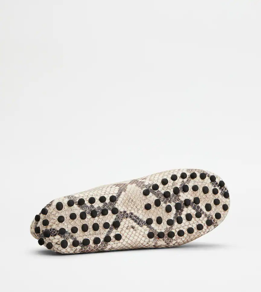 Tod's Snake-effect Leather Driving Loafers In Multi