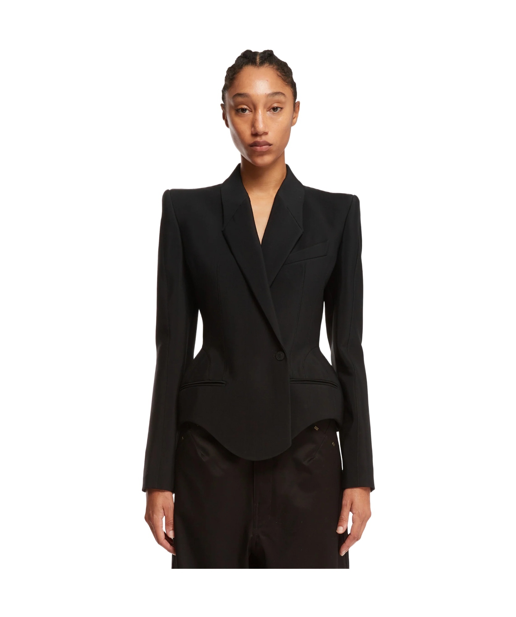 Mugler Single-button Casual Jacket In Black
