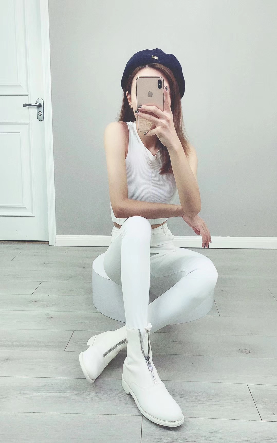 Shop Guidi Horseskin Zipper Boots In White