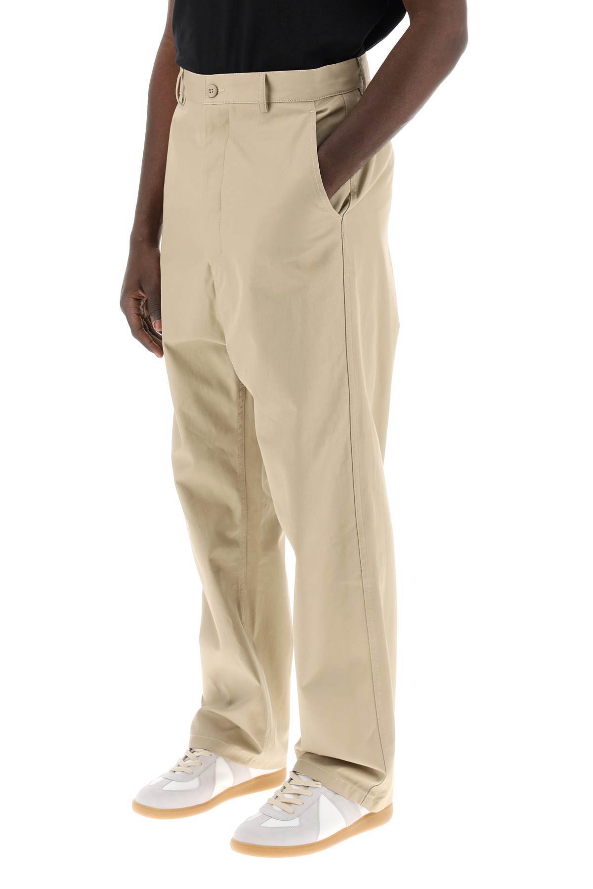 Mm6 Maison Margiela Belt Ring Casual Pants In Nude