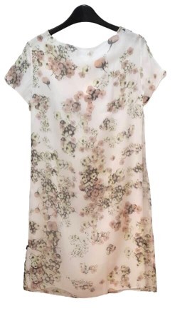 Max Mara Round Neck Short Sleeve Dress In Neutral