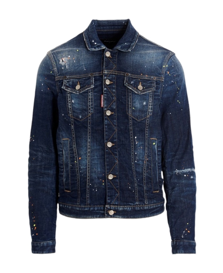 Dsquared2 Logo Denim Jacket In Black