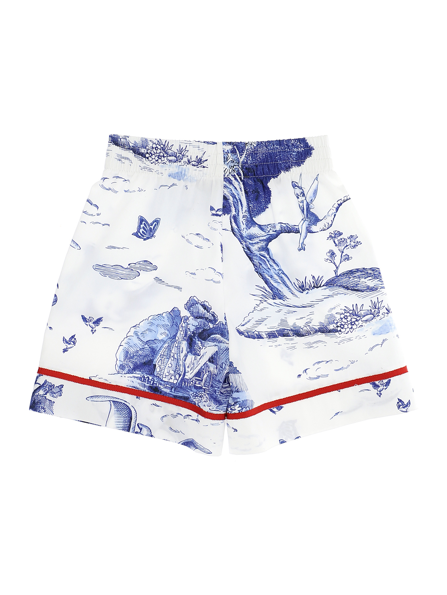 Monnalisa Jouy-print Cotton Shorts In White