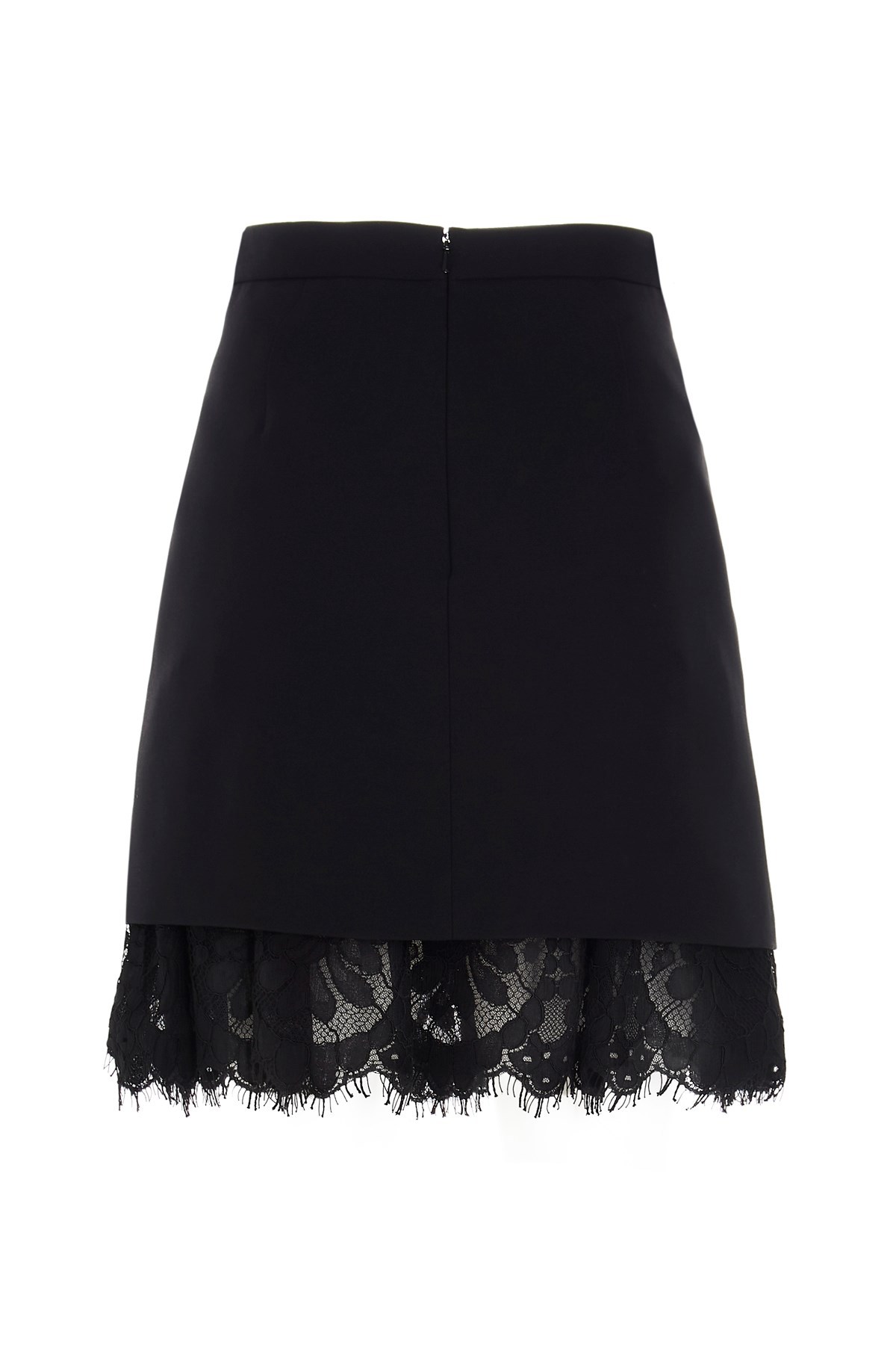Alexander Mcqueen Lace-trim A-line Skirt In Black