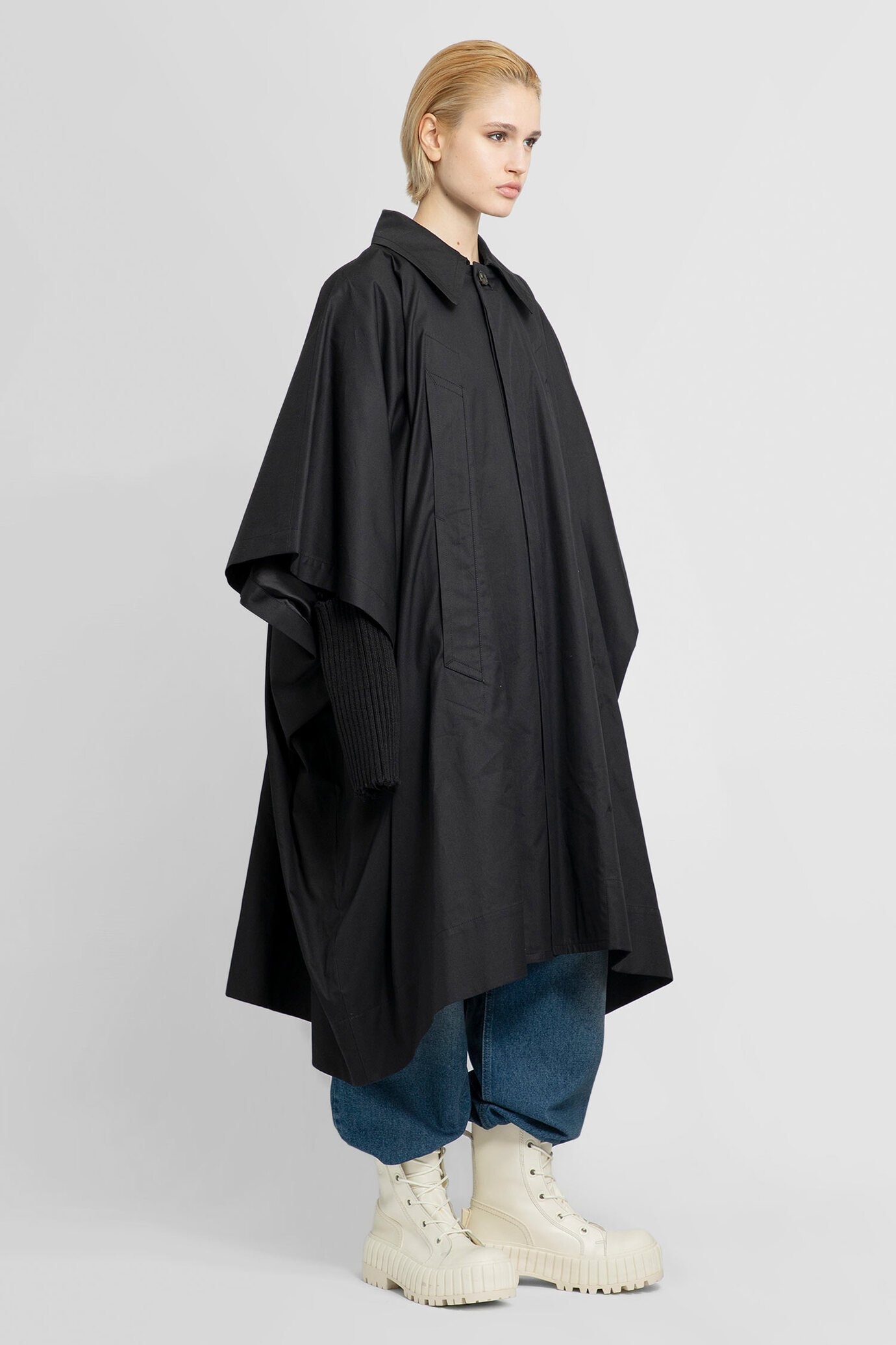 Shop Mm6 Maison Margiela Trench Coat In Black