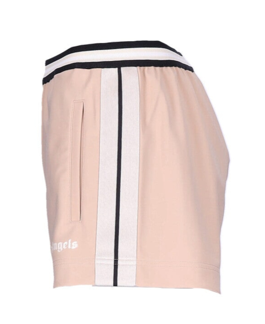 Shop Palm Angels Side Stripe Track Shorts In Nude
