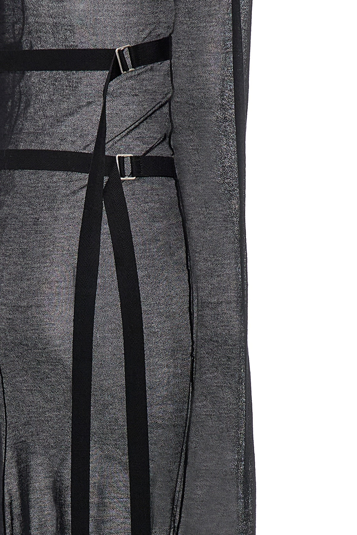 Ann Demeulemeester Long Sleeved Crewneck Maxi Dress In Black