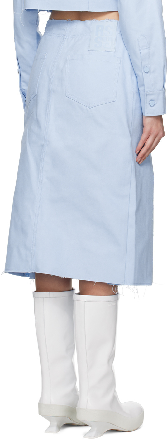 RAF SIMONS HIGH-WAISTED DENIM MIDI SKIRT