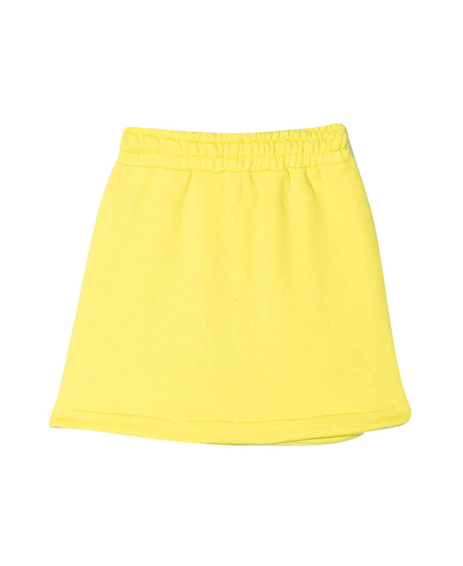 Shop Msgm Emblem Skirt In Yellow