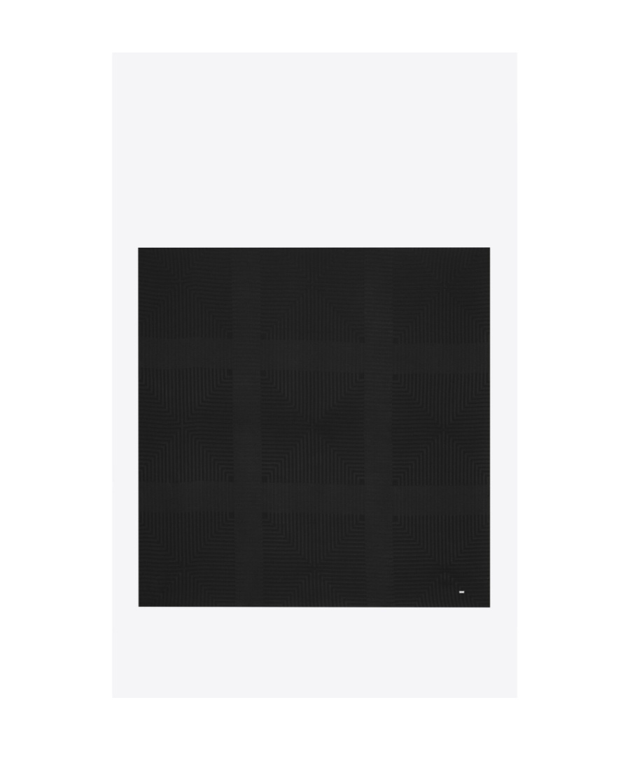 Saint Laurent Square Silk Scarf In Black