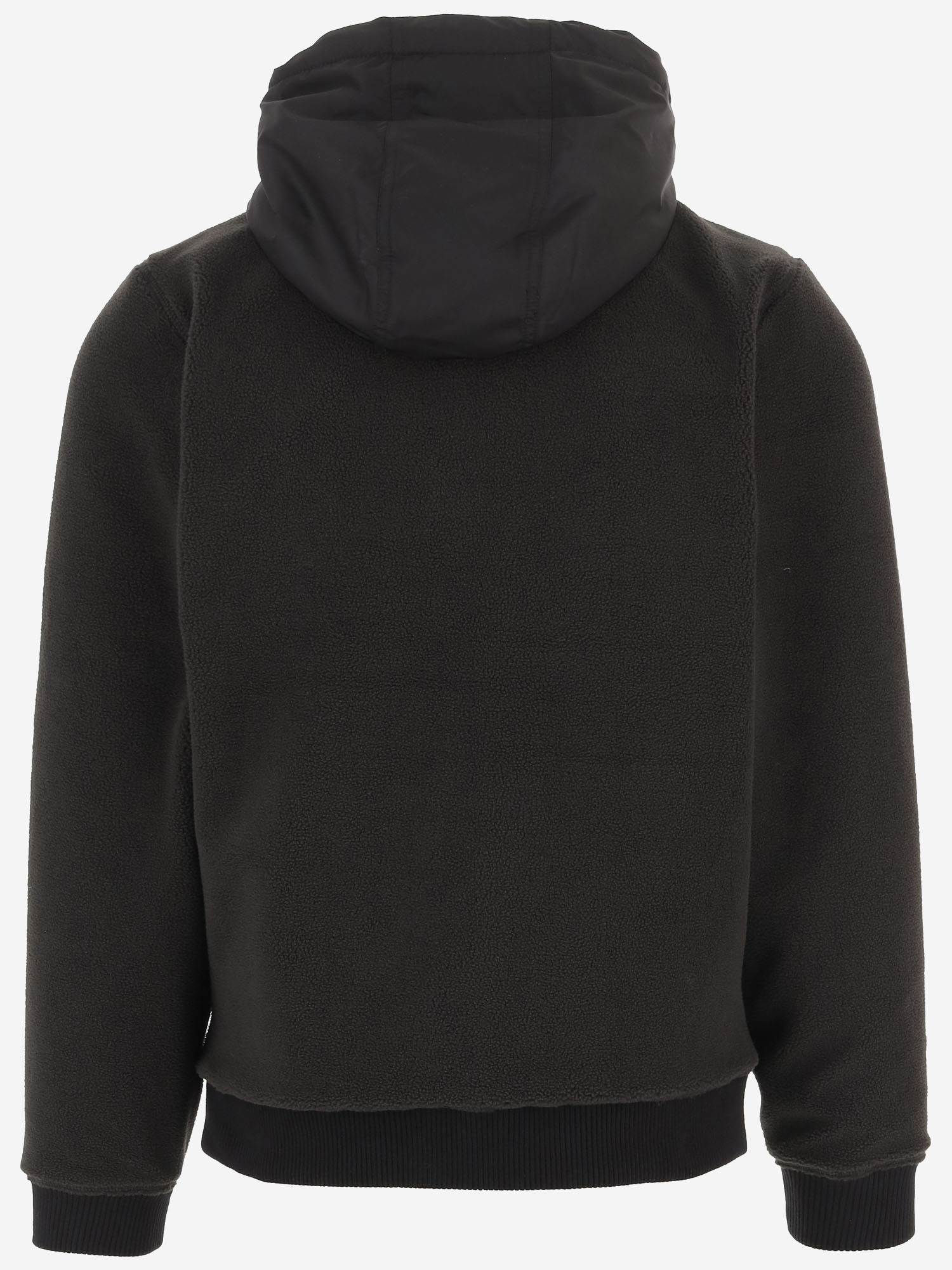 Woolrich Black Zip-up Logo Hoodie In Black