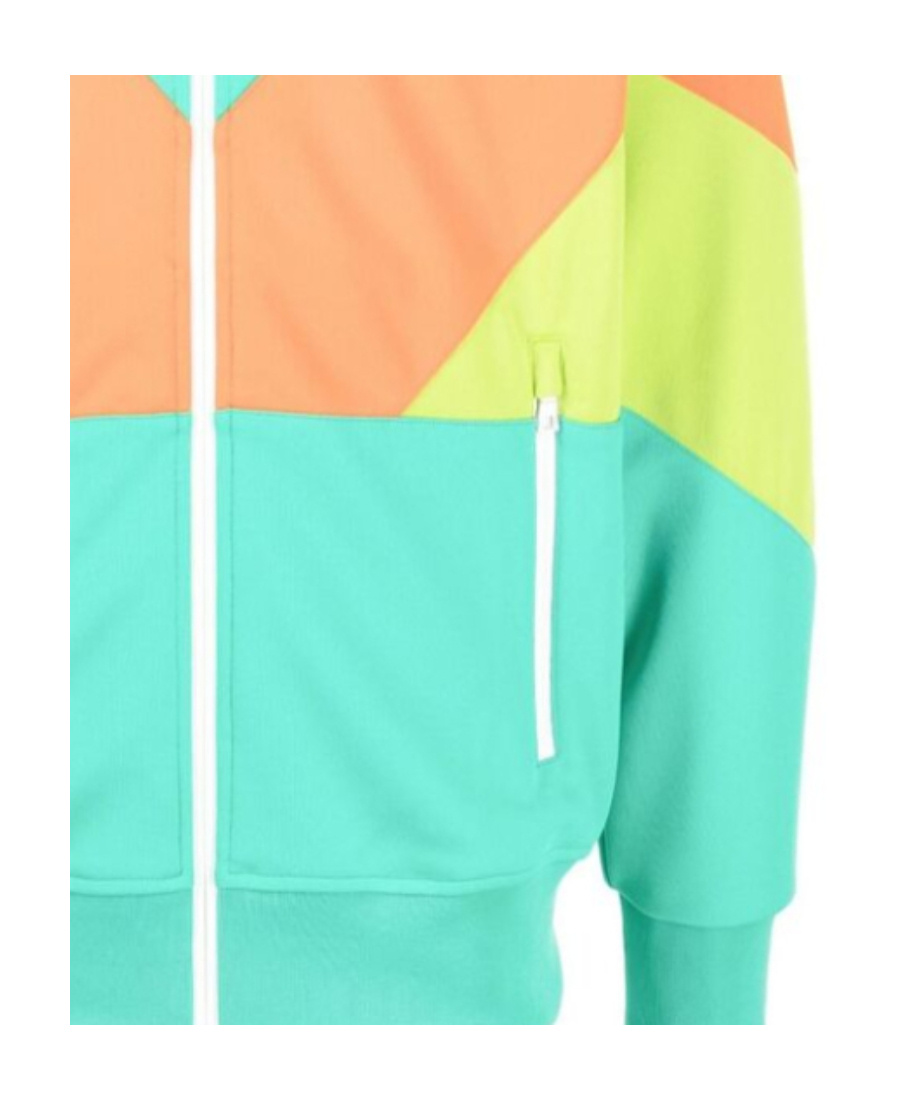 Palm Angels Color-block Track Jacket In Multicolor Polyester In Green