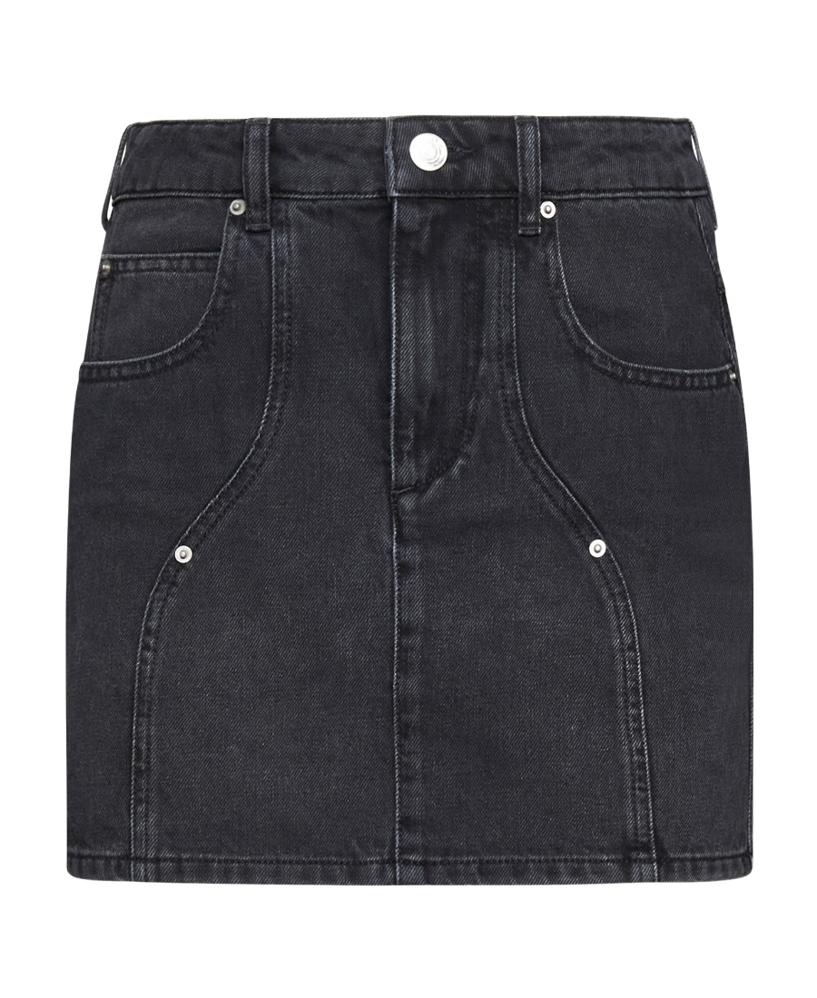Isabel Marant Étoile Marant Etoile Vesna Denim Mini Skirt In Black