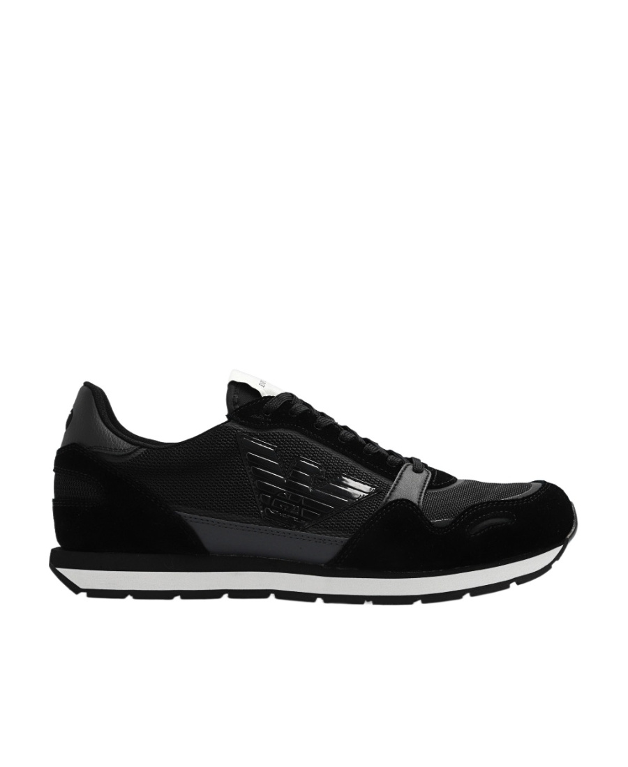 Emporio Armani Panelled Low-top Sneakers In Black