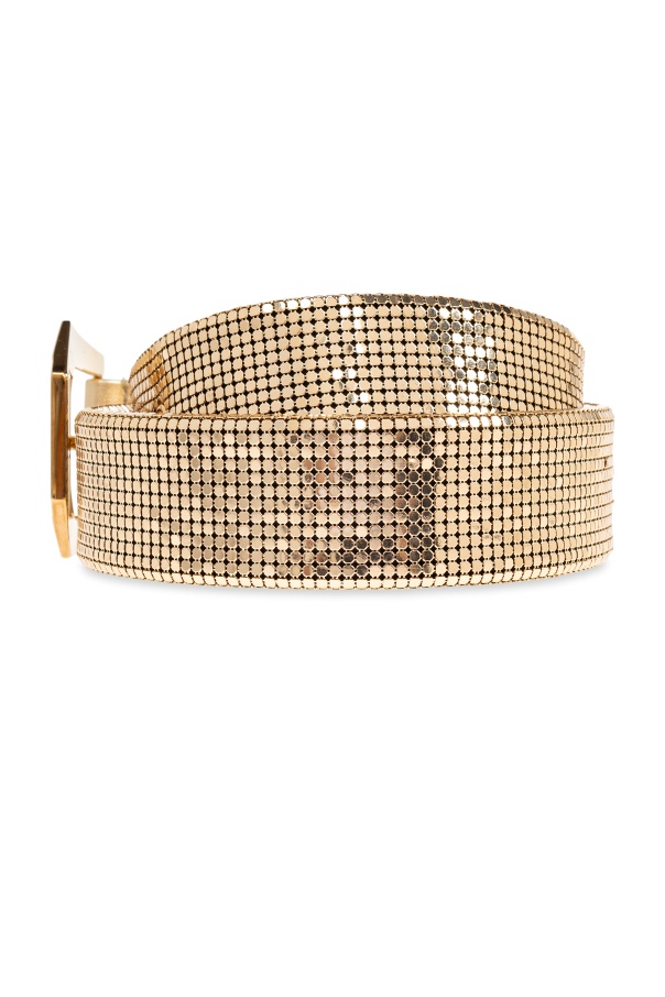 Versace Chainmail-embellished Metallic Belt
