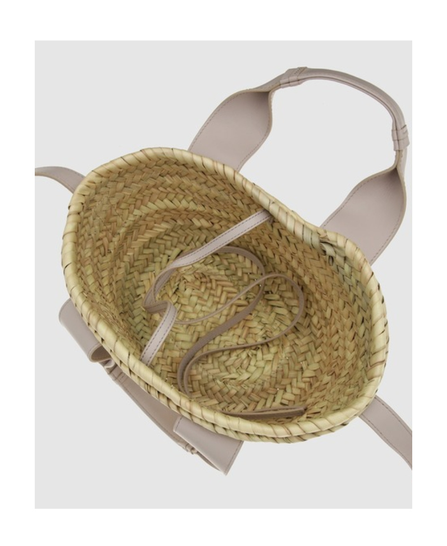 Chloé Sense Small Raffia Tote Bag In Nude