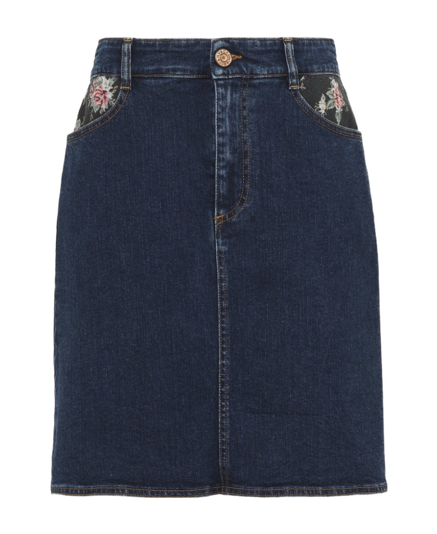 See By Chloé Logo Denim Skirt In Black