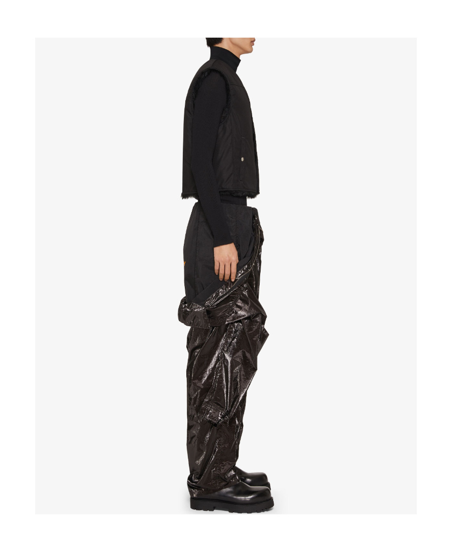 Givenchy Waistcoat In Cordura With Faux Fur Lining In Black