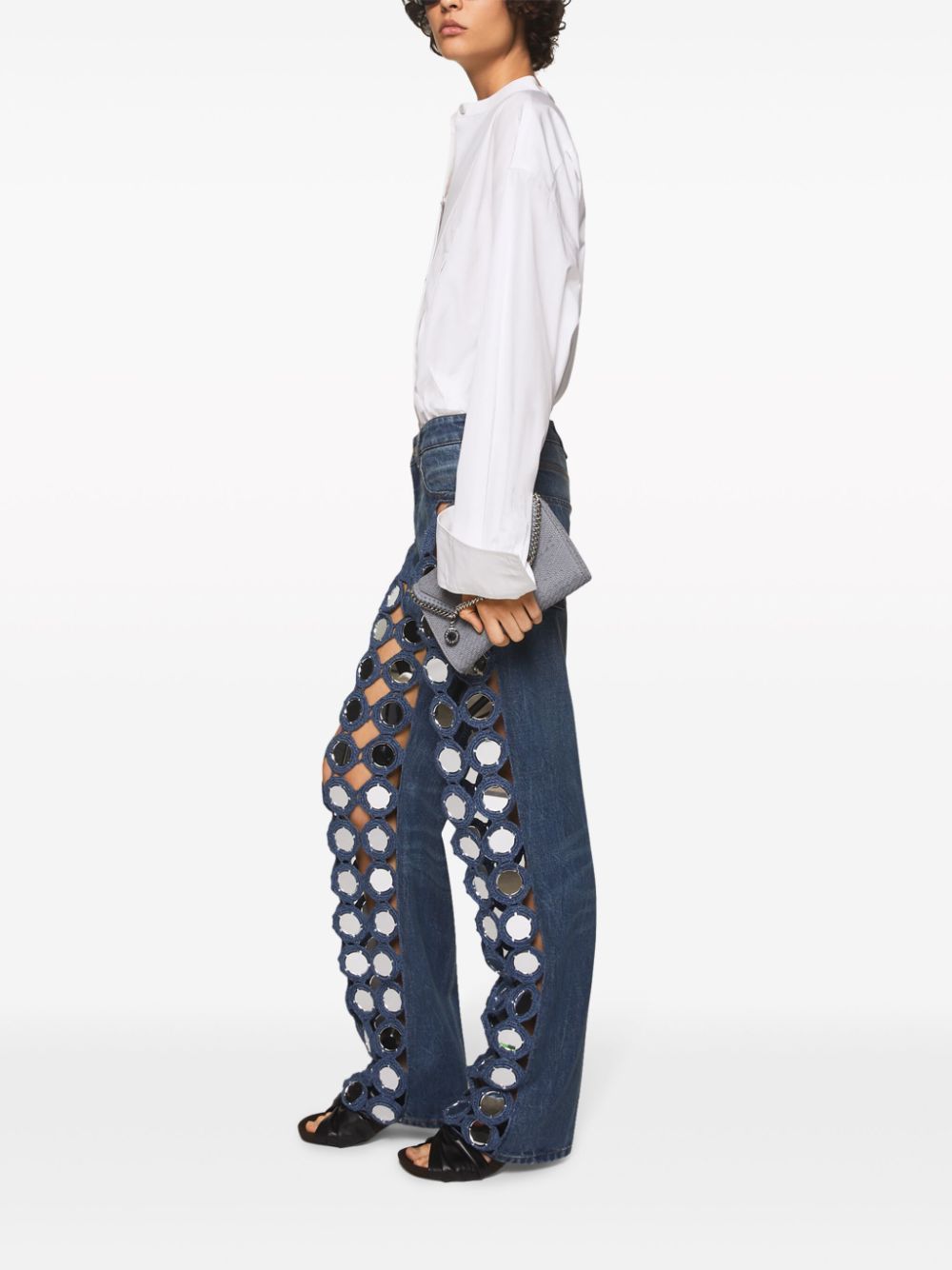 Stella Mccartney Long-sleeved Plastron Shirt In White