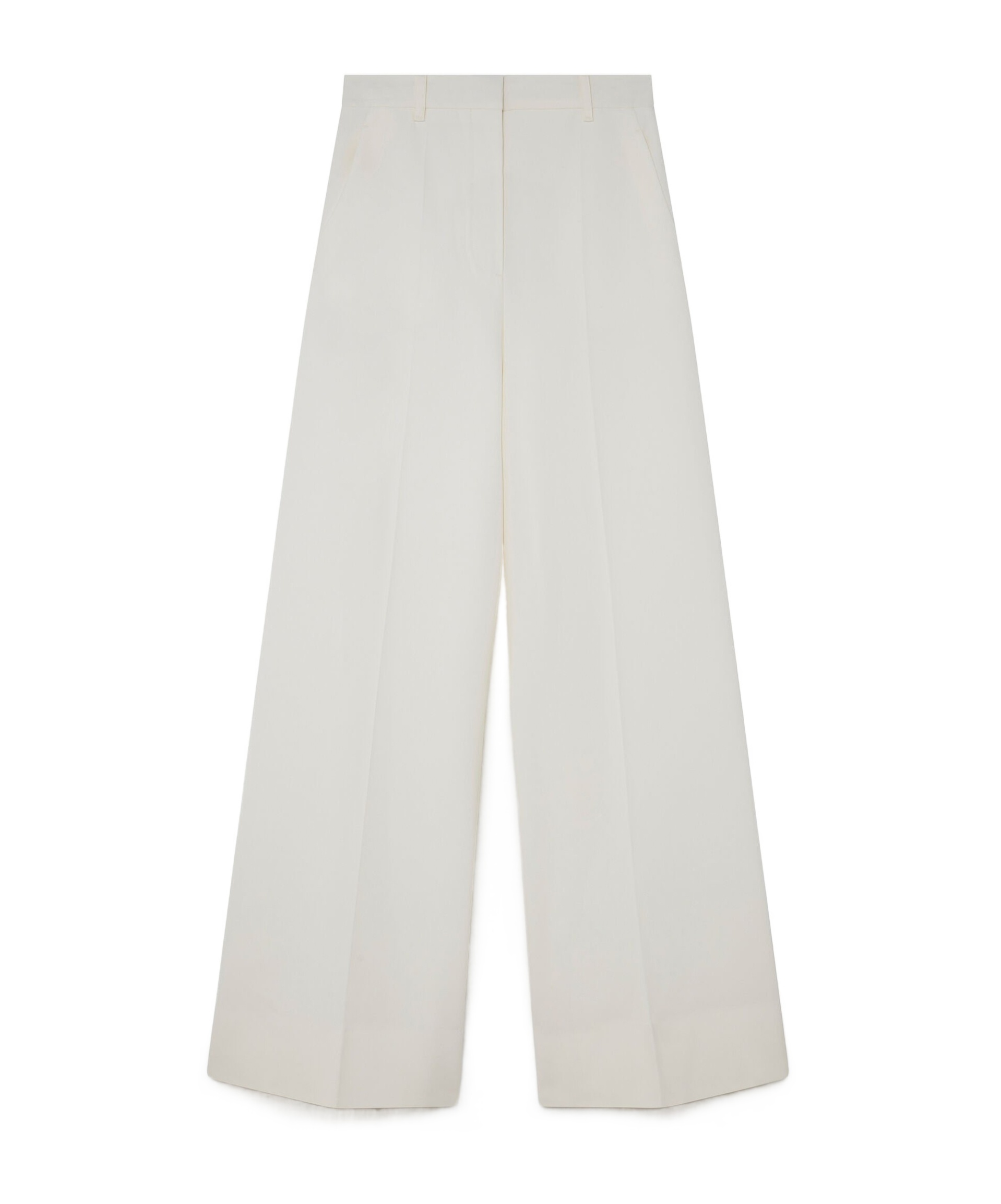 Stella Mccartney High-rise Wide-leg Wool Trousers In White