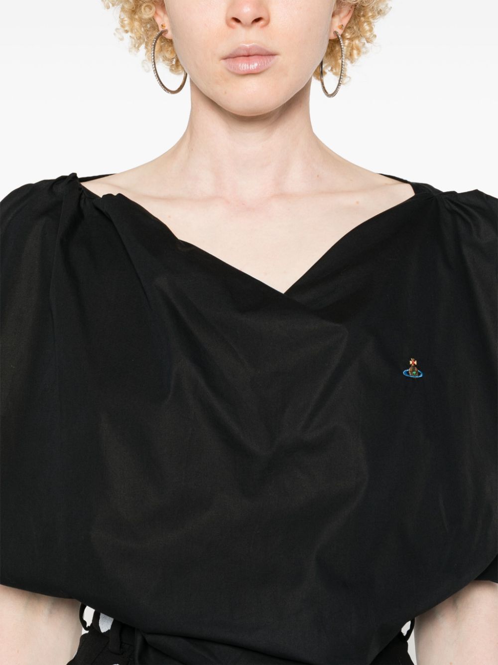 Vivienne Westwood Women Heart Asymmetric Cotton Top In Black