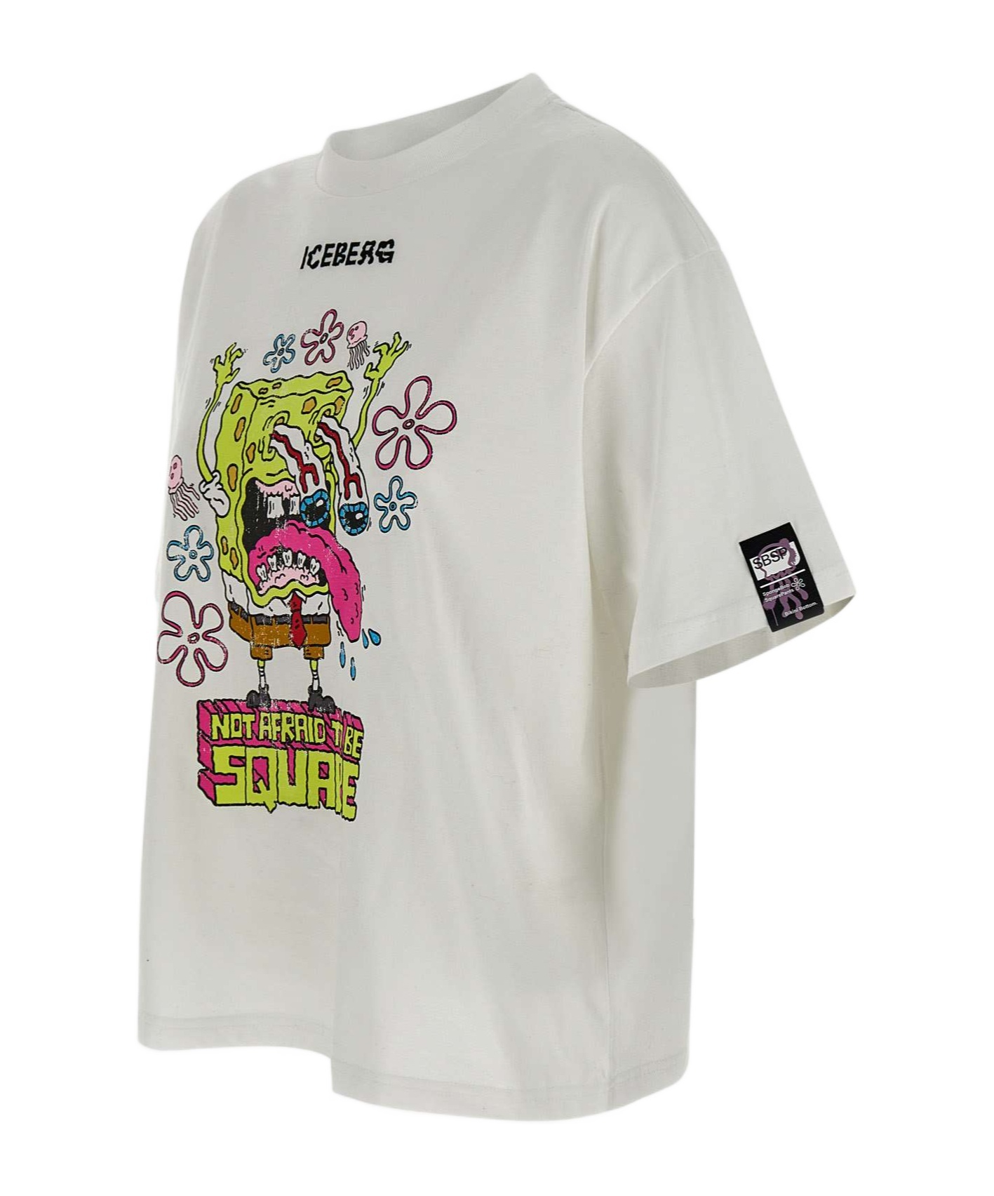 Iceberg Cartoon Print Relaxed Fit T Shirt In White