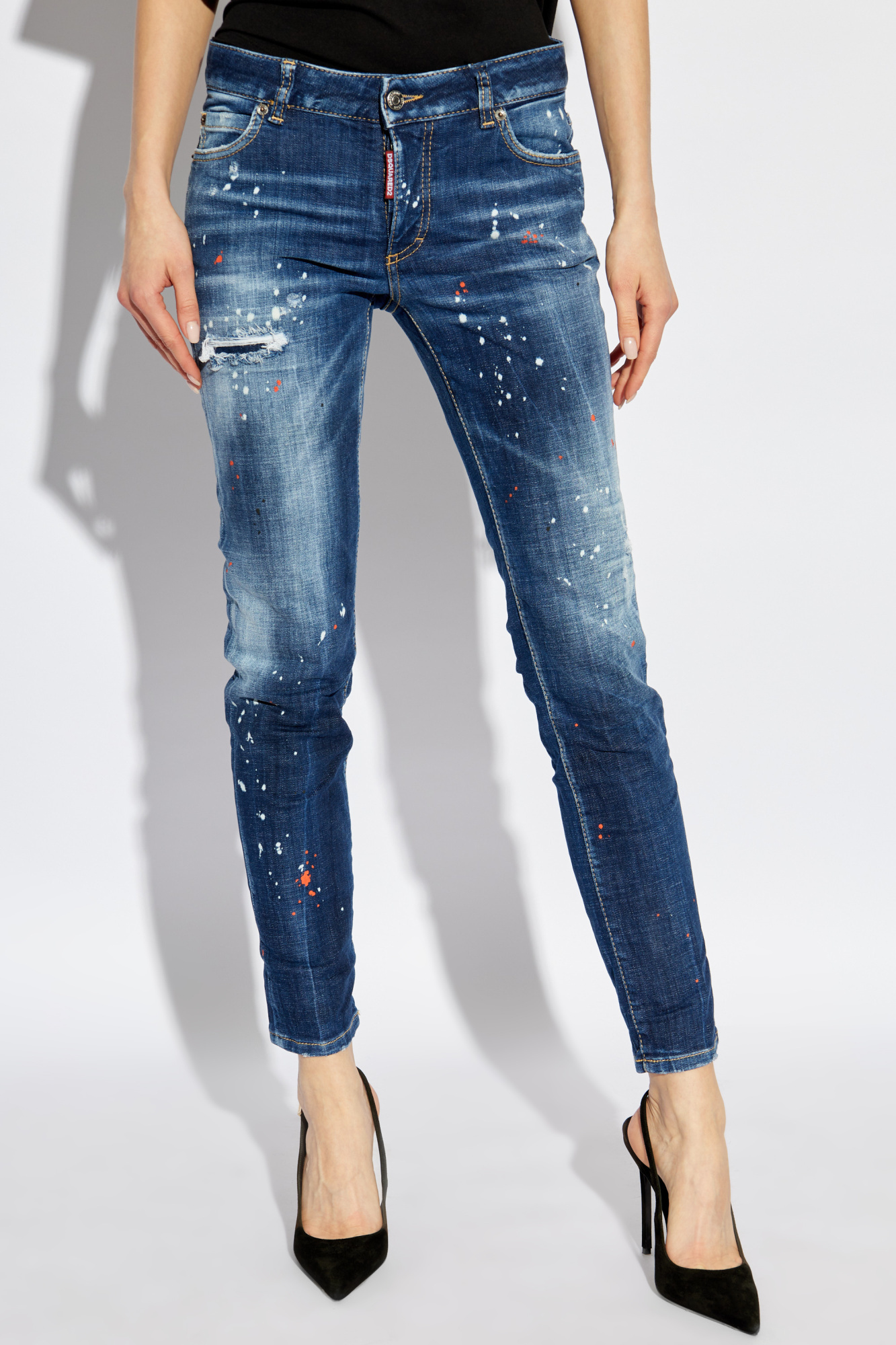 Dsquared2 San Diego Wide-leg Jeans In Blue