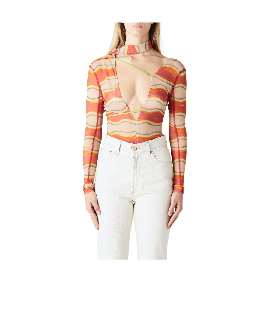 JACQUEMUS LE ABANABA SEMI-SHEER BODYSUIT