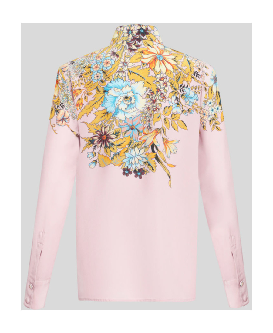 Shop Etro Floral-print Crepe De Chine Shirt In Pink